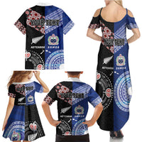 Personalised Aotearoa and Samoa Together Family Matching Summer Maxi Dress and Hawaiian Shirt Tatau Art Tattoos-Taniko and Tukutuku with Maori Pattern LT03 - Polynesian Pride