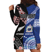 Personalised Aotearoa and Samoa Together Hoodie Dress Tatau Art Tattoos-Taniko and Tukutuku with Maori Pattern