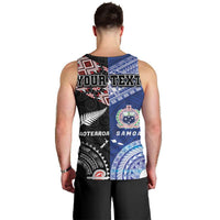 Personalised Aotearoa and Samoa Together Men Tank Top Tatau Art Tattoos-Taniko and Tukutuku with Maori Pattern