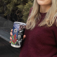 Custom Aotearoa and Samoa Rugby Tumbler Cup Maori Warrior and Teuila Emblem-Tatau with Taniko Art LT03 - Polynesian Pride