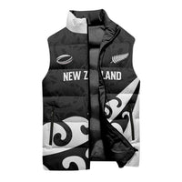 Custom NZ Rugby Sleeveless Puffer Jacket Koru and Silver Fern Sporty Style LT03 - Polynesian Pride