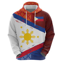 Philippines National Flag Day Hoodie Polynesian and Yakan Tattoo Brush Style