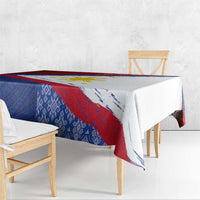 Philippines National Flag Day Tablecloth Polynesian and Yakan Tattoo Brush Style