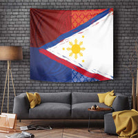 Philippines National Flag Day Tapestry Polynesian and Yakan Tattoo Brush Style