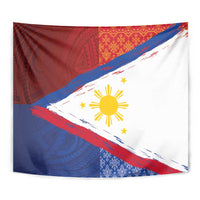 Philippines National Flag Day Tapestry Polynesian and Yakan Tattoo Brush Style