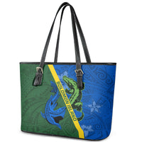 Solomon Island Crocodile and Shark Leather Tote Bag Polynesian Pattern
