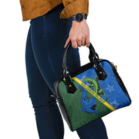 Solomon Island Crocodile and Shark Shoulder Handbag Polynesian Pattern