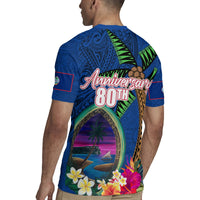Guam Liberation Day 80th Anniversary Rugby Jersey Palm Tree and Seal Artwork Hibiscus Polynesian Pattern LT03 - Polynesian Pride