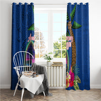 Guam Liberation Day 80th Anniversary Window Curtain Palm Tree and Seal Artwork Hibiscus Polynesian Pattern LT03 - Polynesian Pride