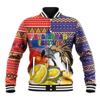 Philippines Kadayawan Baseball Jacket Filipino Eagle Durian with Polynesian and Igorots Pattern