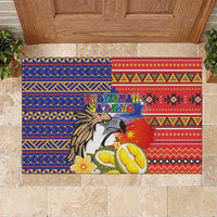 Philippines Kadayawan Rubber Doormat Filipino Eagle Durian with Polynesian and Igorots Pattern