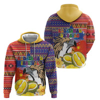 Philippines Kadayawan Zip Hoodie Filipino Eagle Durian with Polynesian and Igorots Pattern