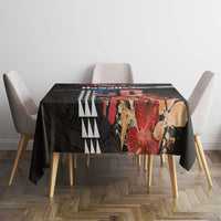 Hawaii Statehood Day Tablecloth 50th state of the United States Kakau Tattoos and Hibiscus Grunge - Polynesian Pride