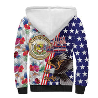 Hawaii and United States Together Sherpa Hoodie Seal of Hawaii and Bald Eagle LT03 - Polynesian Pride