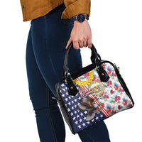 Hawaii and United States Together Shoulder Handbag Seal of Hawaii and Bald Eagle - Polynesian Pride