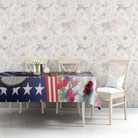 Hawaii and United States Together Tablecloth Seal of Hawaii and Bald Eagle - Polynesian Pride