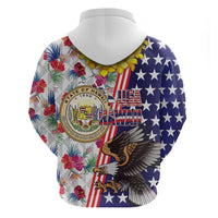 Hawaii and United States Together Zip Hoodie Seal of Hawaii and Bald Eagle LT03 - Polynesian Pride