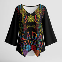 Philippines Kadayawan Festival Kimono Sleeve Blouse Polynesian Tribal Art Barong Style