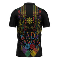 Philippines Kadayawan Festival Zipper Polo Shirt Polynesian Tribal Art Barong Style