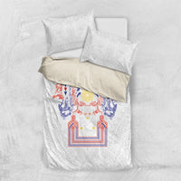 Philippines Barong Style Bedding Set Polynesian Kakau Art Tattoos with Tribal Filipino Sun