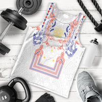 Philippines Barong Style Men Tank Top Polynesian Kakau Art Tattoos with Tribal Filipino Sun