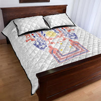 Philippines Barong Style Quilt Bed Set Polynesian Kakau Art Tattoos with Tribal Filipino Sun