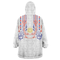 Philippines Barong Style Wearable Blanket Hoodie Polynesian Kakau Art Tattoos with Tribal Filipino Sun LT03 - Polynesian Pride