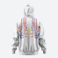 Philippines Barong Style Zip Hoodie Polynesian Kakau Art Tattoos with Tribal Filipino Sun LT03 - Polynesian Pride