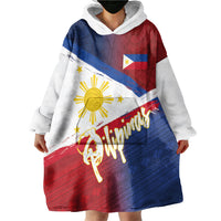 Philippines Basketball Custom Wearable Blanket Hoodie Pilipinas Tribal Pattern