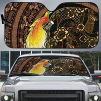 Papua New Guinea and Indonesia Batik Auto Sun Shade Bird of Paradise with Tribal Batik Patterns