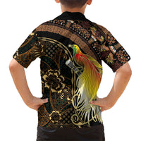 Papua New Guinea and Indonesia Batik Family Matching Long Sleeve Bodycon Dress and Hawaiian Shirt Bird of Paradise with Tribal Batik Patterns LT03 - Polynesian Pride
