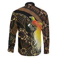 Papua New Guinea and Indonesia Batik Family Matching Off The Shoulder Long Sleeve Dress and Hawaiian Shirt Bird of Paradise with Tribal Batik Patterns LT03 - Polynesian Pride