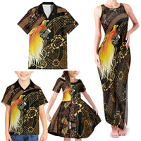 Papua New Guinea and Indonesia Batik Family Matching Tank Maxi Dress and Hawaiian Shirt Bird of Paradise with Tribal Batik Patterns LT03 - Polynesian Pride