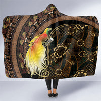 Papua New Guinea and Indonesia Batik Hooded Blanket Bird of Paradise with Tribal Batik Patterns