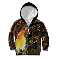 Papua New Guinea and Indonesia Batik Kid Hoodie Bird of Paradise with Tribal Batik Patterns LT03 Zip Hoodie Multicolor - Polynesian Pride