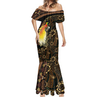 Papua New Guinea and Indonesia Batik Mermaid Dress Bird of Paradise with Tribal Batik Patterns LT03 - Polynesian Pride