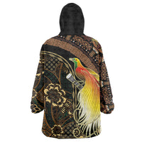 Papua New Guinea and Indonesia Batik Wearable Blanket Hoodie Bird of Paradise with Tribal Batik Patterns LT03 - Polynesian Pride