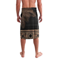 Fiji Palm Leaves Lavalava Masi and Tapa Tribal Pattern Beige Color