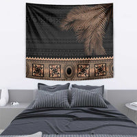 Fiji Palm Leaves Tapestry Masi and Tapa Tribal Pattern Beige Color
