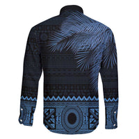 Fiji Palm Leaves Family Matching Mermaid Dress and Hawaiian Shirt Masi and Tapa Tribal Pattern Blue Color LT03 - Polynesian Pride