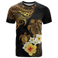 Polynesian Turtle T Shirt Plumeria Hibiscus Pattern Black Color LT03 Black - Polynesian Pride