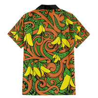 New Zealand Kowhai Flowers Family Matching Mermaid Dress and Hawaiian Shirt Maori Koru Pattern LT03 - Polynesian Pride