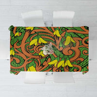 New Zealand Kowhai Flowers Tablecloth Maori Koru Pattern
