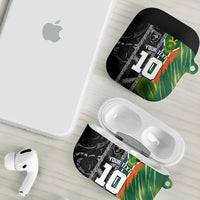 Custom Aotearoa South Africa Rugby Freedom Cup AirPods Case Maori Silver Fern Art and Sporty Flag SA - Polynesian Pride
