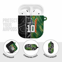Custom Aotearoa South Africa Rugby Freedom Cup AirPods Case Maori Silver Fern Art and Sporty Flag SA LT03 - Polynesian Pride