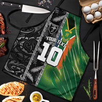Custom Aotearoa South Africa Rugby Freedom Cup Apron Maori Silver Fern Art and Sporty Flag SA - Polynesian Pride