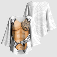 Samoan Tatau Kimono Sleeve Blouse Tattoo Reveal Effect