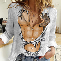 Samoan Tatau Women Casual Shirt Tattoo Reveal Effect