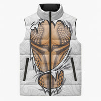 Hawaiian Kakau Sleeveless Puffer Jacket Aquaman Tattoo Reveal Effect