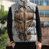Hawaiian Kakau Sleeveless Puffer Jacket Aquaman Tattoo Reveal Effect